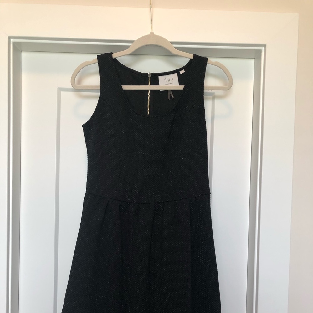 Anthropologie black and metallic thread dress
